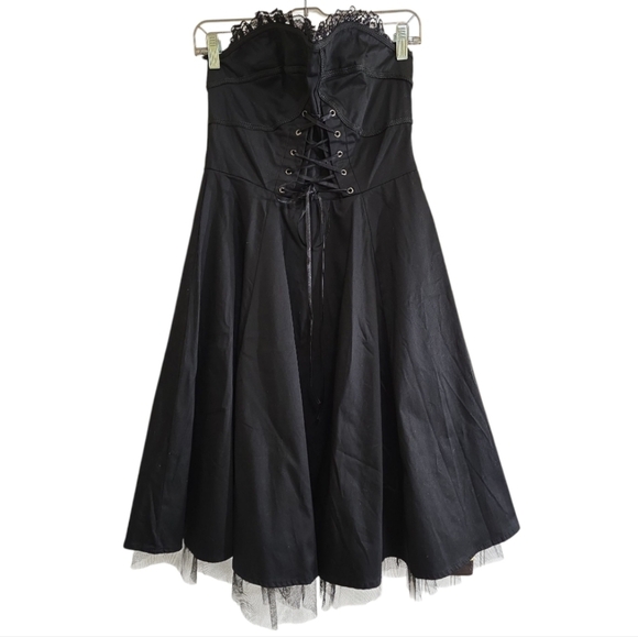 NWT Hearts & Roses UK Bustier Cocktail Dress 50s Pinup Rockabilly Retro Punk - Picture 3 of 11